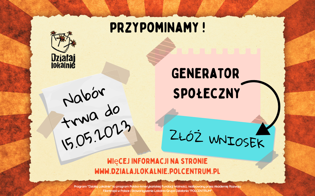 Do zakończenia naboru w ramach programu  „Działaj Lokalnie 2023” pozostał tydzień.